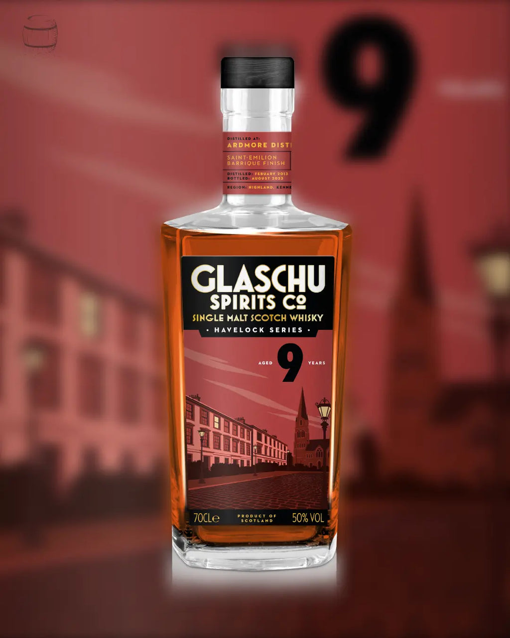 Glaschu Spirits Co. Ardlair(Unpeated Ardmore) 9yo 1st Fill St Emilion Red Wine Barrique Single Malt (70CL, 50.0%) Glaschu Spirits