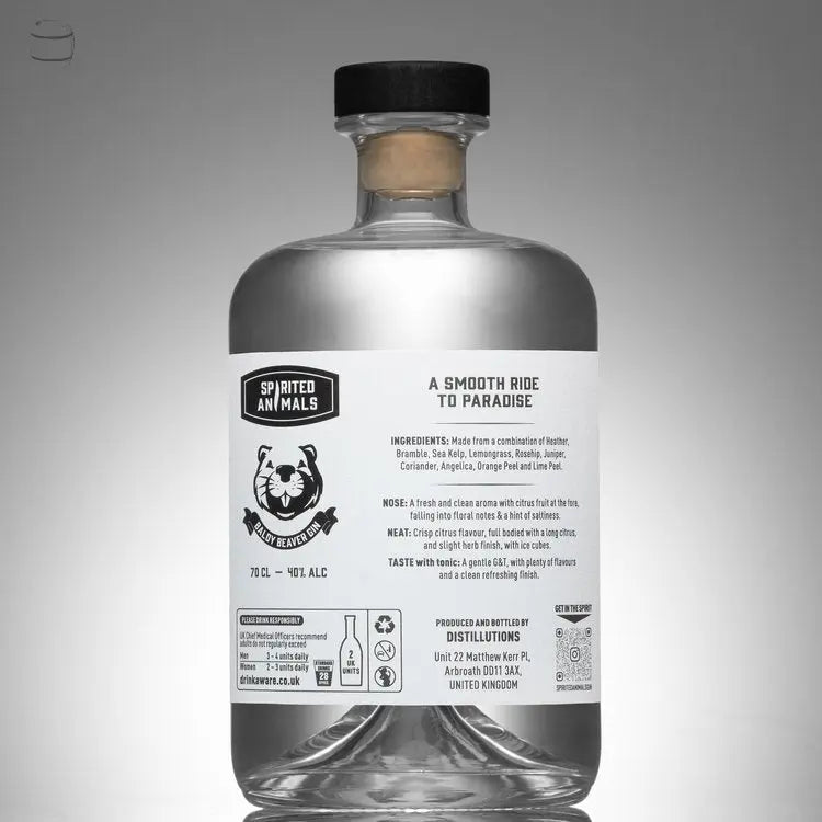 Spirited Animals: Baldy Beaver Gin (70cl, 40%) Spirited Animals