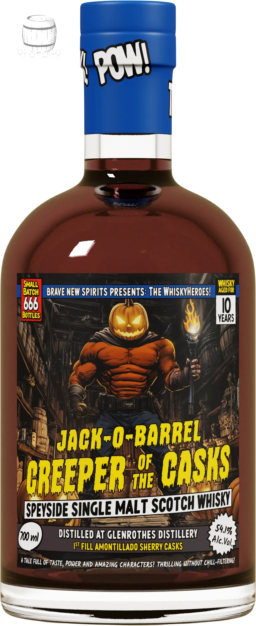 Whisky Heroes: Jack o Barrel 10yo Glenrothes Amontilado / Oloroso Cask Matured Speyside Single Malt (70CL, 54.1%) Brave New Spirits