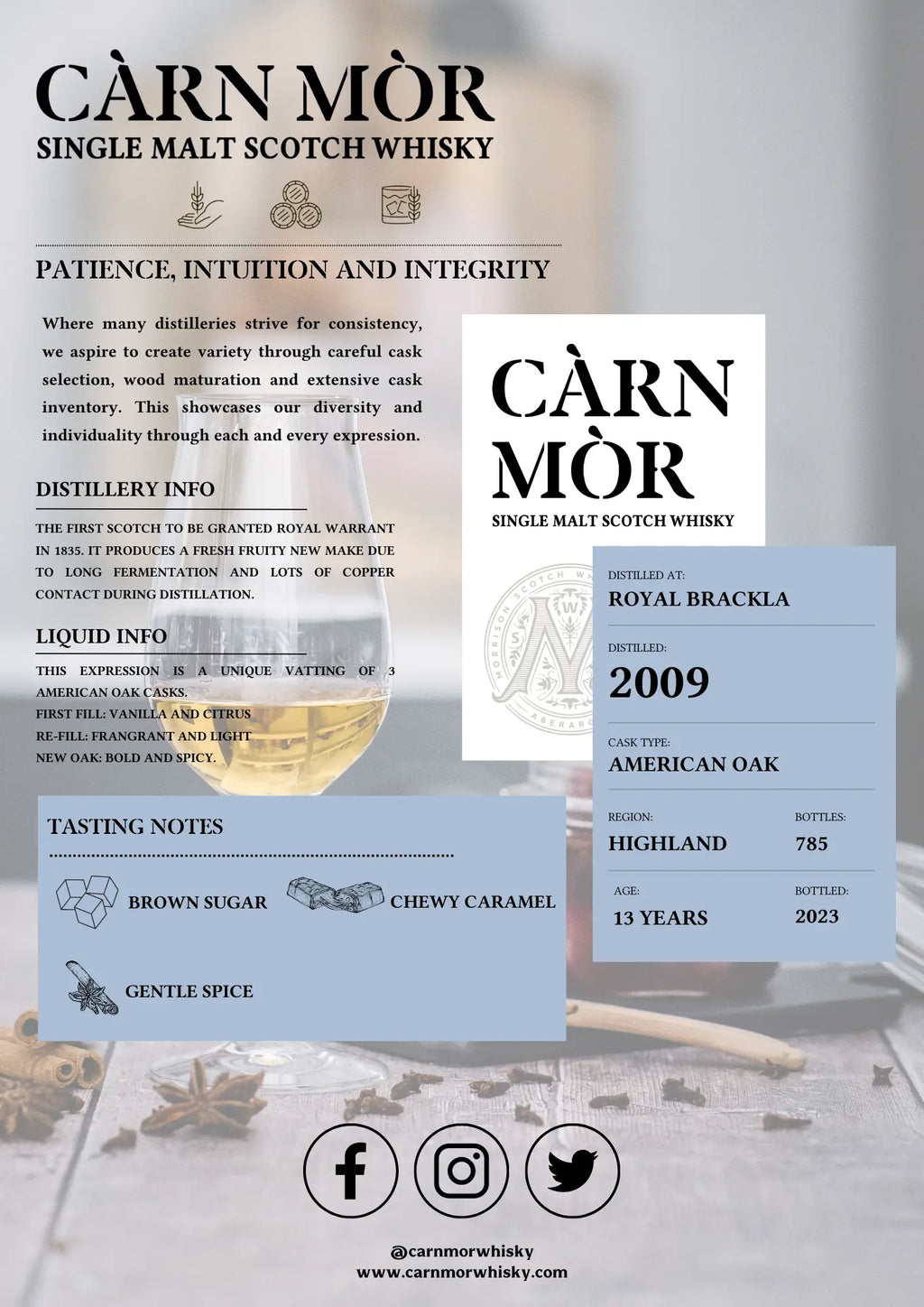 Carn Mor Strictly Limited Royal Brackla 2009 American Oak Aged 13 Years (70cl, 47.5%) Carn Mor
