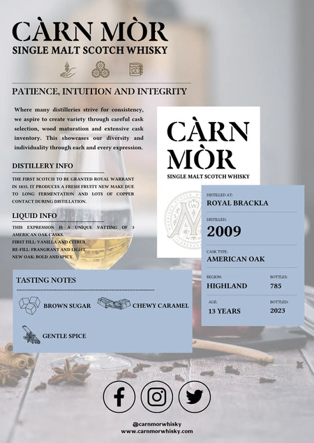 Carn Mor Strictly Limited Royal Brackla 2009 American Oak Aged 13 Years (70cl, 47.5%) Carn Mor