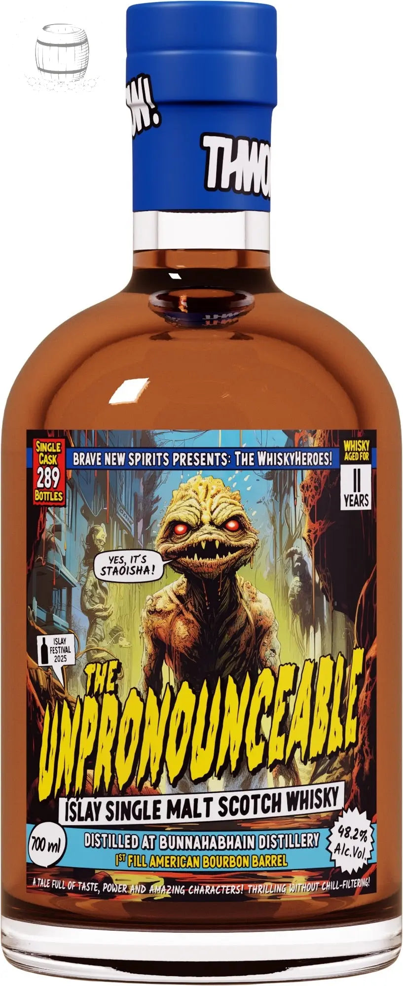 Whisky Heroes: The Unpronouncable 11yo Bunnahabhain (Peated)  1st Fill Bourbon Barrel Matured Islay Single Malt (70CL, 48.2%) Brave New Spirits