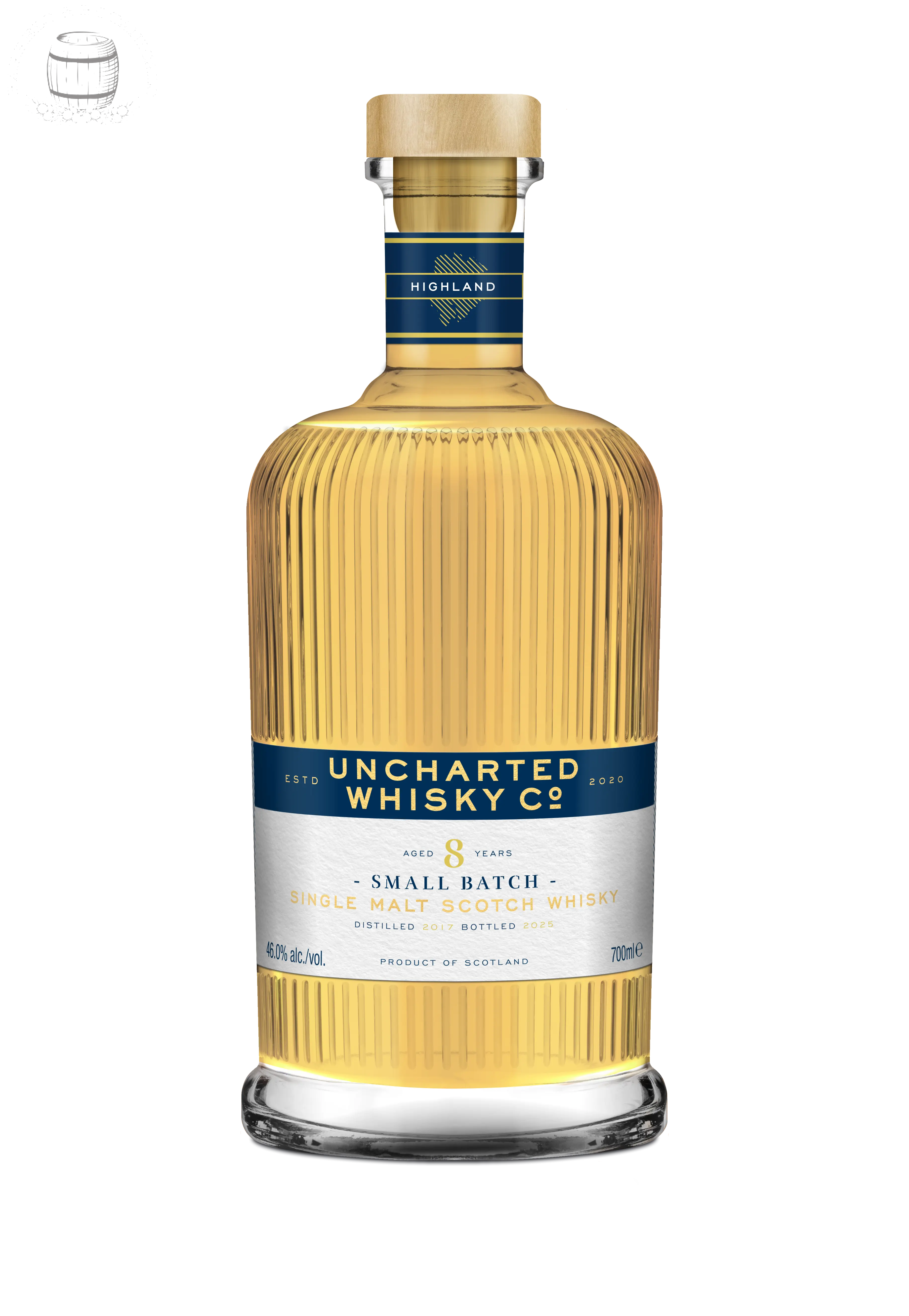 Uncharted Whisky Co: Blue Collection: Aultmore 8yo Small Batch Speyside Single Malt Whisky (70cl, 46.0%) The Uncharted Whisky Co