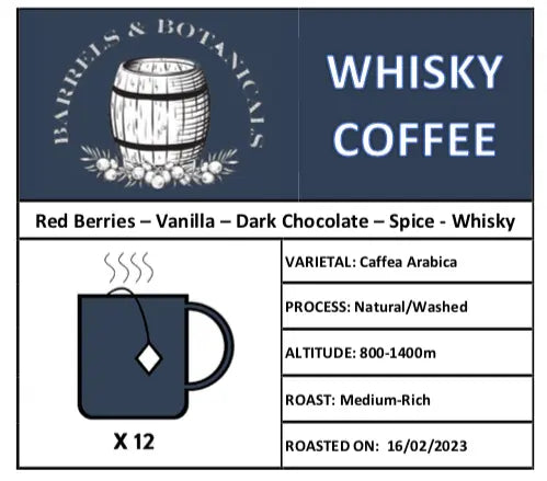 Barrels & Botanicals Whisky Coffee Bags (12 Bags per pack) Barrels & Botanicals