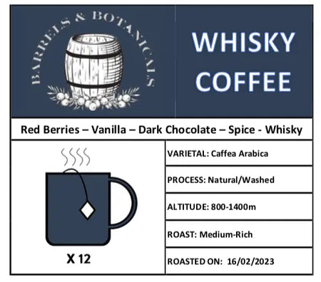 Barrels & Botanicals Whisky Coffee Bags (12 Bags per pack) Barrels & Botanicals