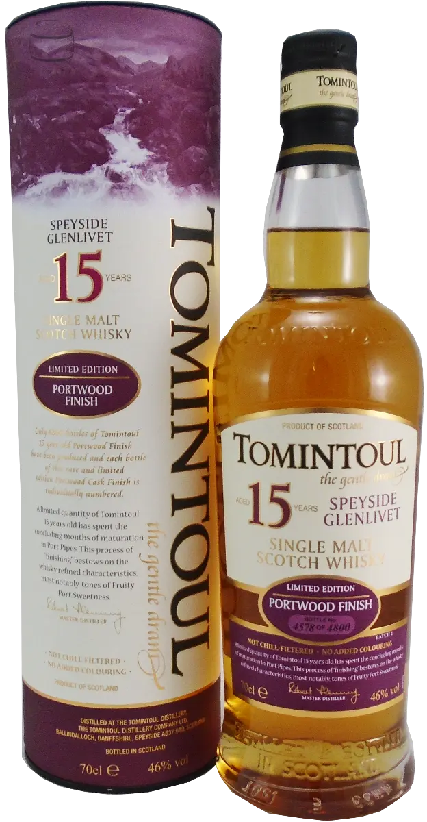 tomintoul 15 year old portwood finish (70cl, 46%)